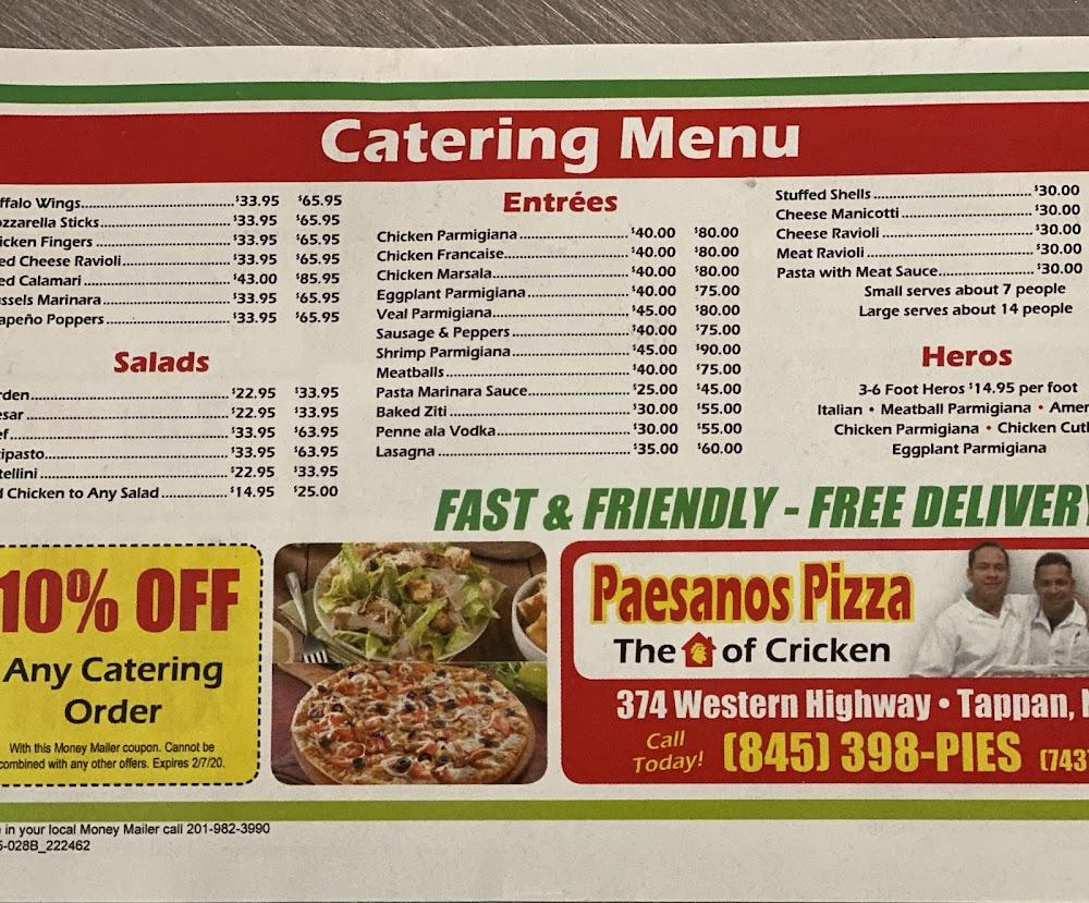 Paesanos Pizza & Pasta Menu image 4